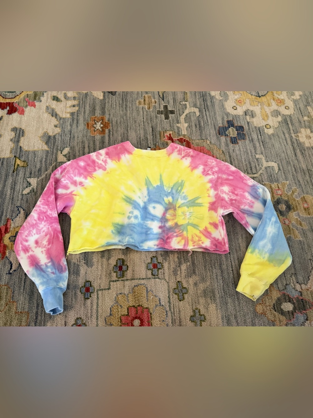 Dolls kill current mood trippy tye dye cropped sweatshirt size XS